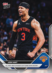 2025-26 Topps Now NBA 211 Josh Hart New York Knicks Most Efficient 30 Pts PR 457