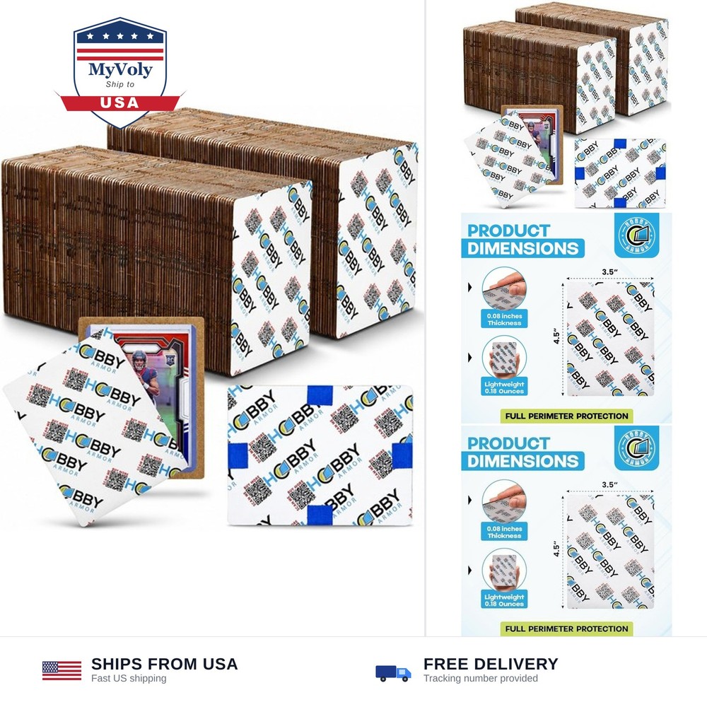200 Pack Trading Card Shipping Protector by Hobby Armor, 3.5″ x 4.5″ with Rou…