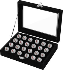 24 Slots Championship Ring Display Case, Sports Baseball Ring Display Case Box F