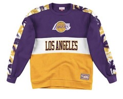 New Size 2XL Los Angeles Lakers Mitchell & Ness Scorer Fleece Crew Sweatshirt