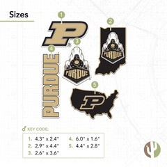 Desert Cactus Purdue University Sticker 8.5 inches x 11 inches, White