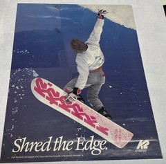 Vintage 1980’s K2 Snowboards 21”x16.25″ Poster