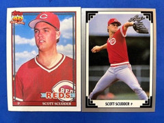 MLB – Scott Scudder 1991 Topps 40th Anniv & 1991 Leaf Baseball – Reds