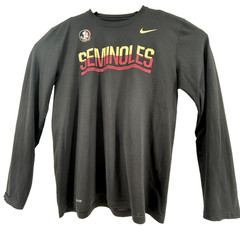 Nike Dri-Fit Florida State Seminoles Long Sleeve Shirt Black Men’s Size L