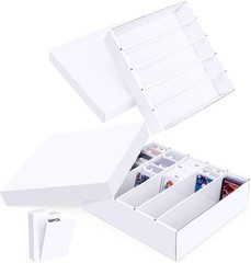 5 Row Trading Card Storage Box, 2 Pack Cardboard Storage Box with Divider for…