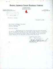 Eddie Collins PSA DNA Loa Signed 1938 Red Sox Trade Letter Autograph