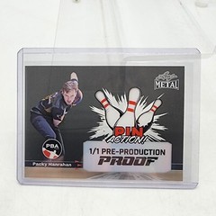 Packy Hanrahan 2024 Leaf Metal Bowling PBA 1/1 Proof Pin Action Black Clear