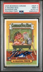 2025 Bowman Chrome Signed Nick Kurtz Garbage Pail Kid GPK Case Hit Auto PSA 9/10