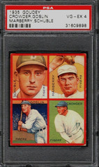 PSA 4 – 1935 Goudey #5-F Goose Goslin/Schuble/Marberry/Crowder Tigers HOF