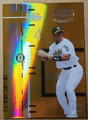 2005 Leaf Certified Materials Miguel Tejada #182 “Mirror Gold” #4/25 Oakland A’s