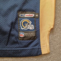 Reebok St Louis Rams Marshall Faulk #28 Jersey Mens 52 Blue Stitched Authentic