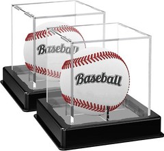 2Pcs Baseball Display Case Acrylic Cube – UV Protected Acrylic Baseball Holder
