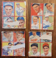 1935 Goudey 4-in-1 R321 Card Lot 4 Foxx Bottomly Cuyler Grimes ETC Very POOR
