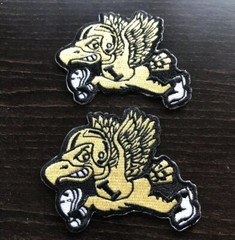 (2)- University Of Iowa “Herky The Hawk” Iron On Patches 3 1/2”x 3” Nice!
