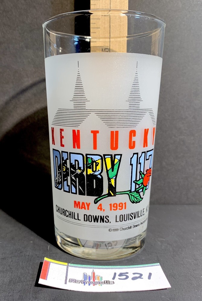 1991 Kentucky Derby Churchill Downs 117th Horse Race Mint Julep Souvenir Glass