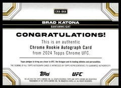 2024 Topps Chrome UFC Rookie Brad Katona RC Auto #CRA-BKA
