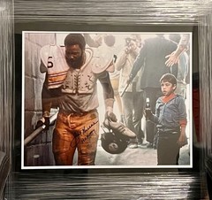 Joe Greene HOF 87 Signed 16×20 framed Football Photo – Mounted Memories COA