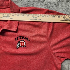 University Of Utah Men’s XL Rivalry Threads 91 Short Sleeve 1/4 Button Red NWT
