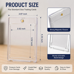 Magnetic Card Holder 5 Pack for Trading Cards 35PT Hard Plastic Display Cases