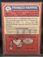 1973 Topps Franco Harris Rookie Pittsburgh Steelers #89