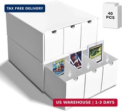 Trading Card Storage Box with 40 Dividers Cardboard Toploader Boxes 6 Drawer