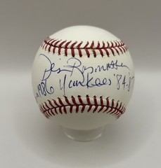Dennis Rasmussen Signed OMLB – Inscription “18-6 in 1986 Yankees ’84-87′ COA JSA