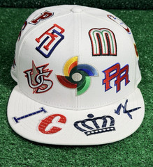 New Era World Baseball Classic 59FIFTY WBC All Over Logo Fitted Hat Size 7 1/8