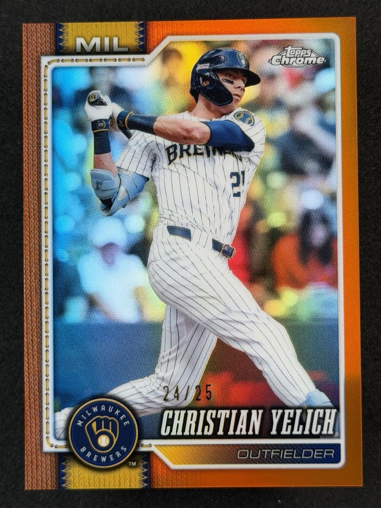 2026 Topps Chrome Christian Yelich #15 Refractor True Orange 24/25