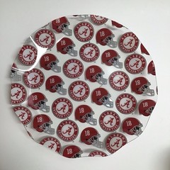 Alabama Crimson Tide SET OF 2 College Football Plastic Dish Plate Tray 11” NEW