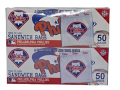 Philadelphia Phillies Sandwich Bags 2/50 Count Boxes 100 Total Genuine MLB RARE