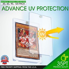 30 Pack Magnetic Trading Sports Card Holders 35pt One-Touch UV Protection YUGIOH