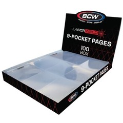 1 Box of 100 BCW 9-Pocket Pages LASERWELD Trading Card Storage Binder Sheets