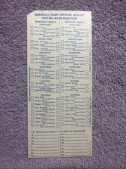 1970 ALL-STAR BALLOT MLB UNPUNCHED RIVERFRONT STADIUM YAZ(MVP) ROSE BENCH AARON