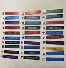 NBA Team Labels for BCW Card Dividers – Labels ONLY