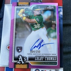 Colby Thomas RC /250 Pink Autograph Topps Chrome 2026 – A’s
