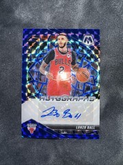 2024-25 Mosaic Lonzo Ball Mosaic Autographs Blue Mosaic Prizm #’d 27/49 AU Bulls