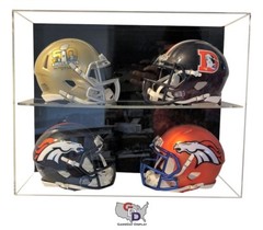 Acrylic Wall Mount 4 Mini Helmet Display Case NFL NCAA UV Protect GameDay