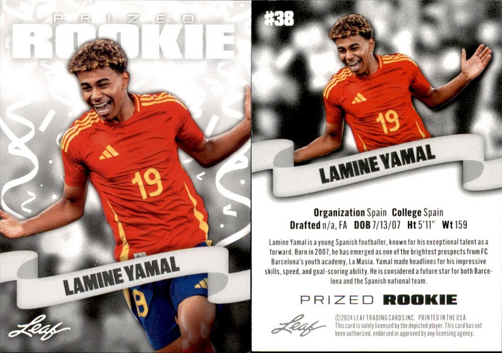 2024 Leaf PRIZED ROOKIE LAMINE YAMAL #38 SOCCER BARCELONA