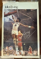 Vintage NBA Poster Lot Michael Jordan Dr J Julius Erving Moses Malone 23×35