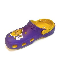 CROCS Mens 6 Womens 8 Slip On Clogs Los Angeles Lakers Sandals Shoes Purple Gold