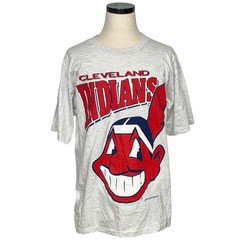 Cleveland Indians 90s True Fan Sportswear XL T-Shirt Single Stitch MLB Gray NWT