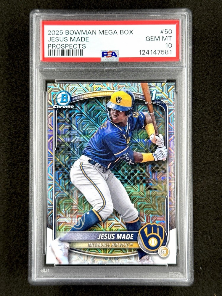 PSA 10 JESUS MADE 1st 2025 Bowman Chrome Mega Box Mojo Refractor RC GEM MINT