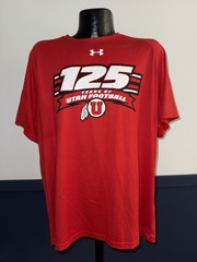 Men’s Football Under Armour Utah Utes 125 Years HeatGear Red T-Shirt Size Large