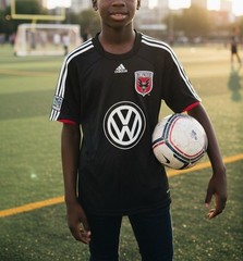 Adidas Kids DC United Soccer Jersey Black White VW Logo Youth Athletic Shirt