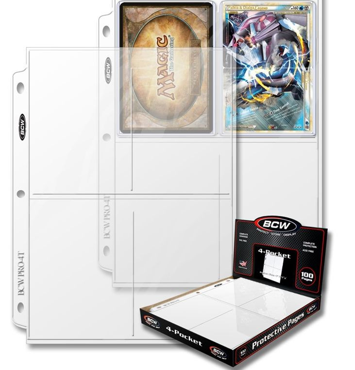 50 of 4 Pocket 3.5″ x 5.25″ Pro Photo Postcard Album Pages with Ultra Storage