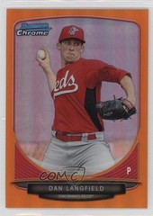 2013 Bowman Chrome Prospects Orange Refractor /25 Dan Langfield #BCP124 4f5