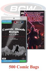 500 Resealable BCW Modern/Current Comic Book Bags Archival Sleeve Safe Storage