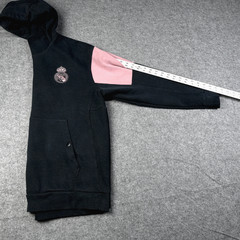 Real Madrid Sweatshirt Mens Large Soccer Travel Top Hoodie Black Pink Adidas FC