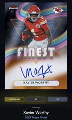 DIGITAL Topps NFL Collect – 2025 Topps Finest – Legendary /25 – Xavier Worthy