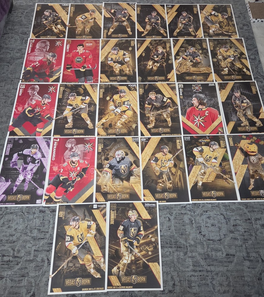 LOT of 33 VEGAS GOLDEN KNIGHTS 2020-2021 Season +Playoffs 18.5X12.5 NEW MISFITS